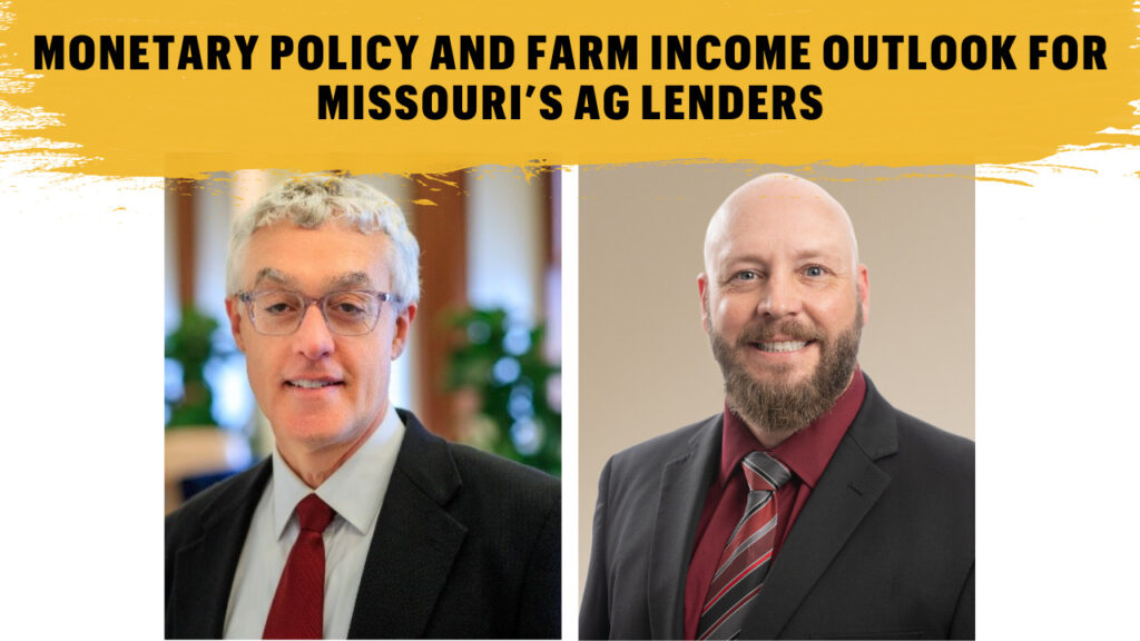 Presenters at the Oct. 7 MU ag lenders webinar are, from left, William Emmons with the Federal Reserve Bank of St. Louis, and Bob Maltsbarger with the MU Rural and Farm Finance Policy Analysis Center.